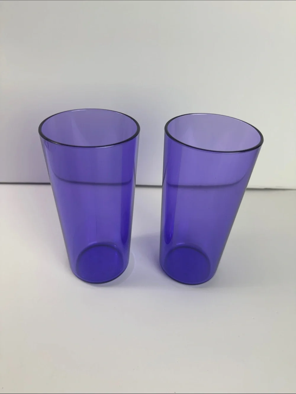 Tupperware Sheerly Elegant Acrylic 14oz Tumblers Cups Sheer Purple Set Of 2